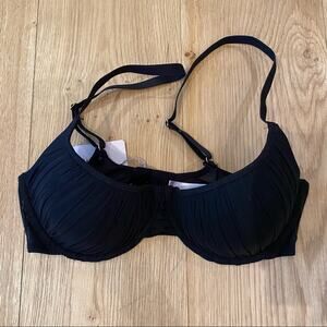 Savage X Fenty Ruched Underwired Bra in Black Size 34C